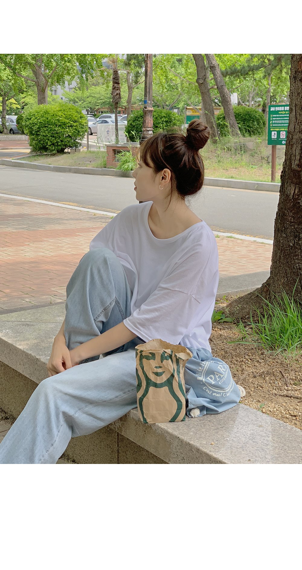 여리여리핏2 오버핏 롱반팔티셔츠