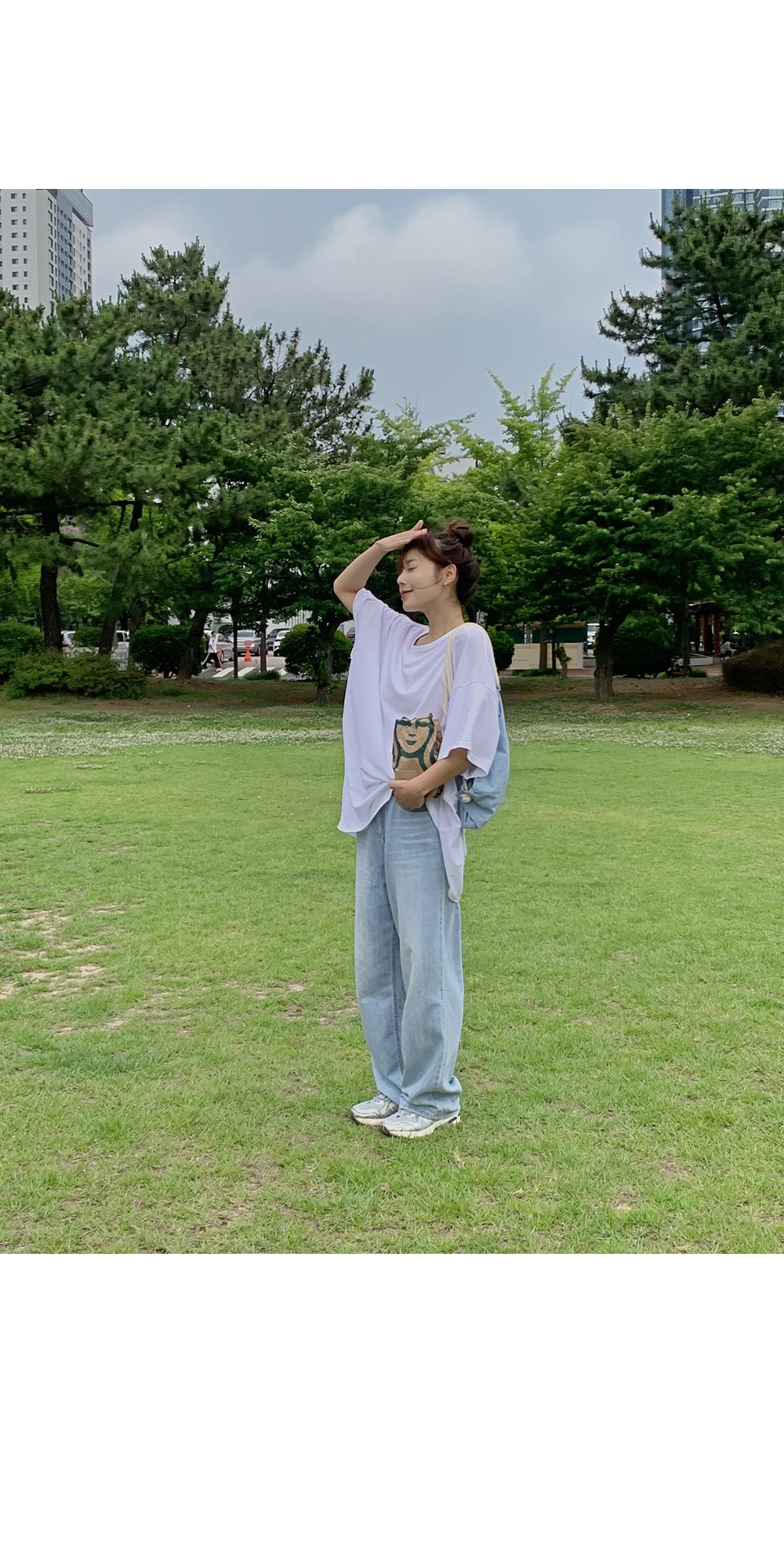 여리여리핏2 오버핏 롱반팔티셔츠