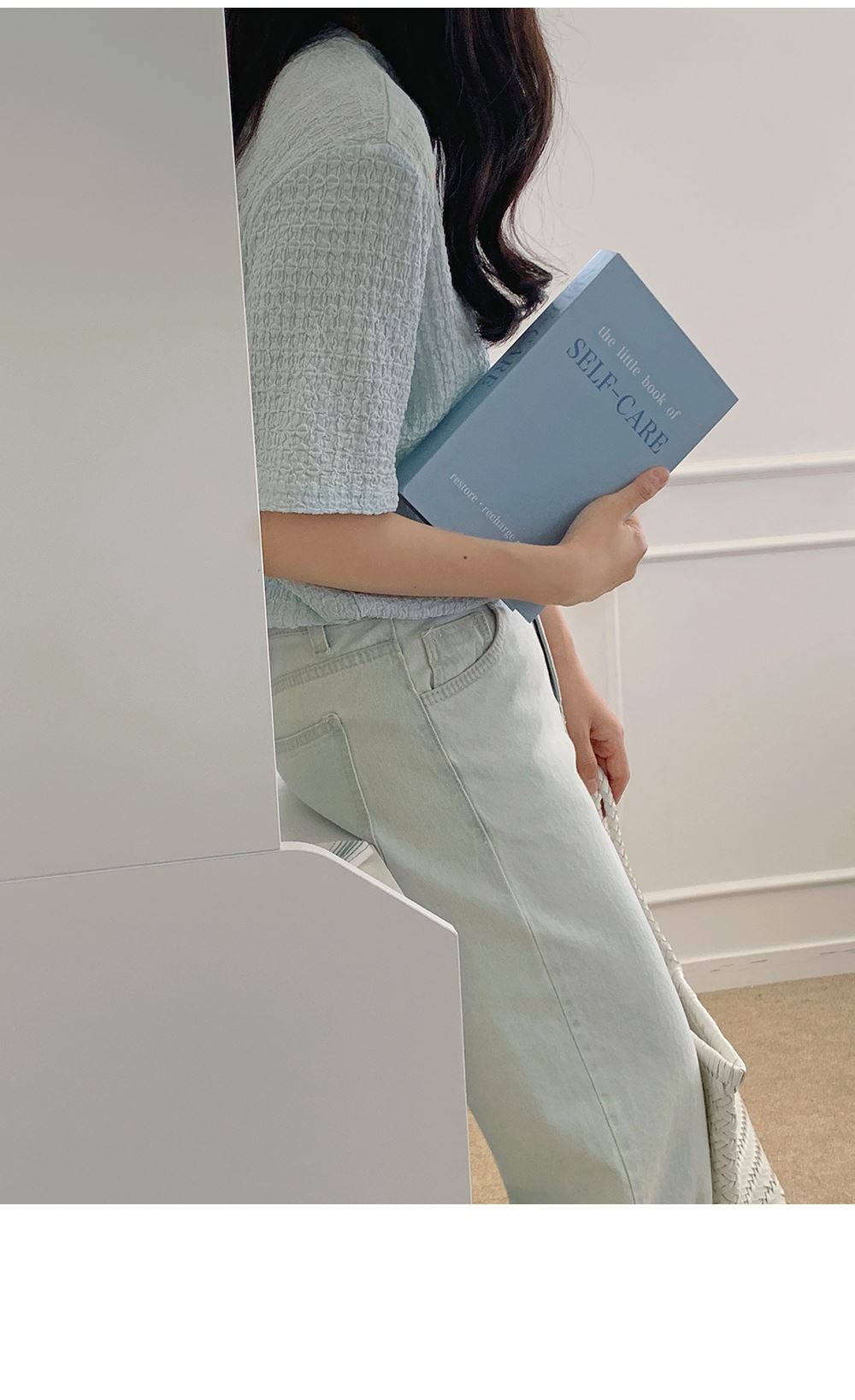 첸트 링클지 루즈핏 반팔티 블라우스